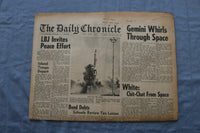 1965 JUNE 4 THE DAILY CHRONICLE NEWSPAPER - GEMINI WHIRLS THROUGH SPACE- NP 8515