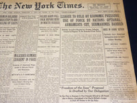 1919 FEBRUARY 2 NEW YORK TIMES - LEAGUE TO RULE BY ECONOMIC PRESSURE - NT 7957
