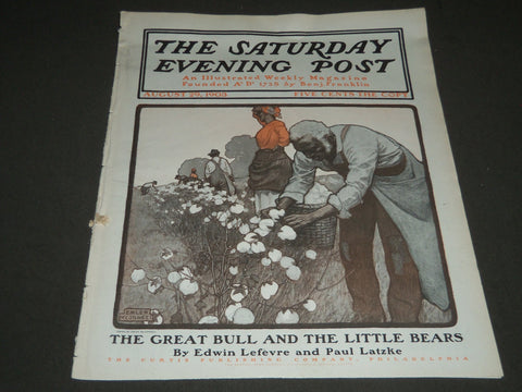 1903 AUGUST 29 THE SATURDAY EVENING POST MAGAZINE - ILLUSTRATED COVER - SP 701