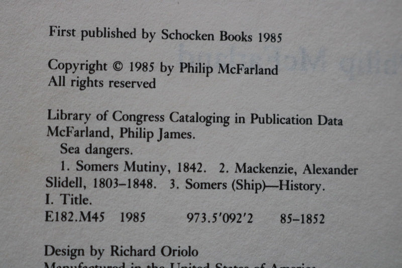 1985 SEA DANGERS HARDCOVER BOOK BY PHILIP MCFARLAND - KD 9668