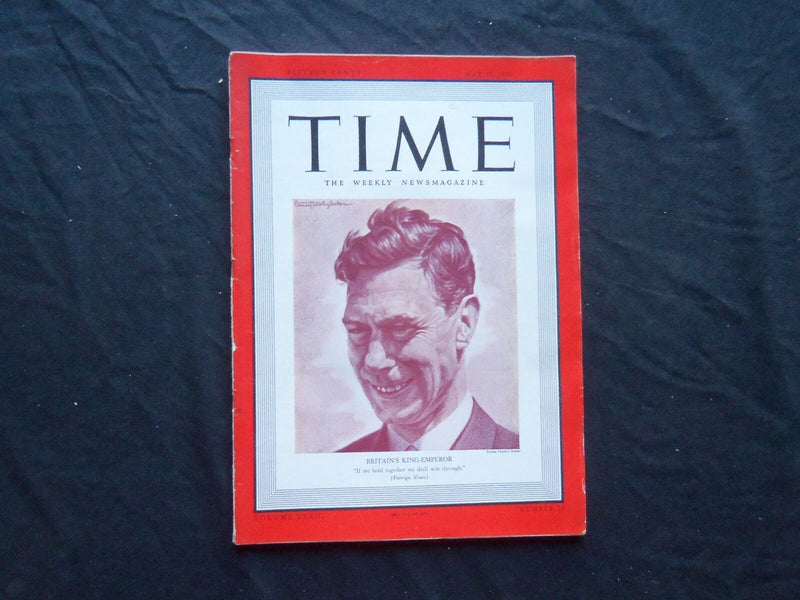 1939 MAY 15 TIME MAGAZINE - KING GEORGE VI - T 660