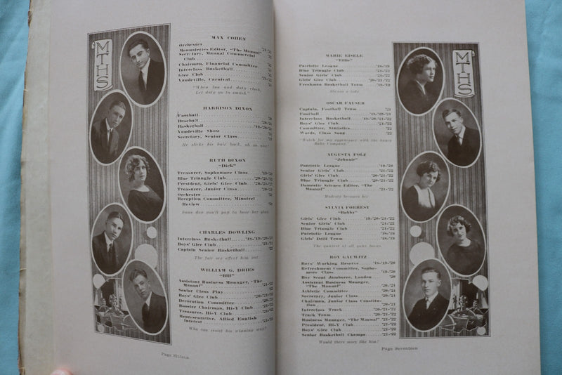 1920-1922 THE MANUAL-TRAINING H.S. PEORIA YEARBOOKS- LOT OF 2- SOFTCOVER- K 3346