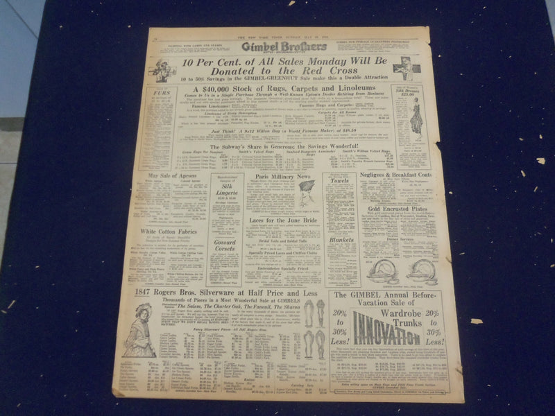 1918 MAY 19 NEW YORK TIMES-PEACE PLANS INSINCERE, WILSON TELLS RED CROSS-NT 8195