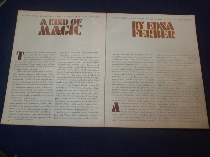 1963 NOVEMBER MCCALL'S MAGAZINE - A KIND OF MAGIC BY EDNA FERBER - ST 6554