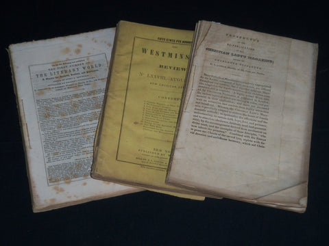1843-1847 WESTMINSTER REVIEW MAGAZINE LOT OF 3 ISSUES - WR 260