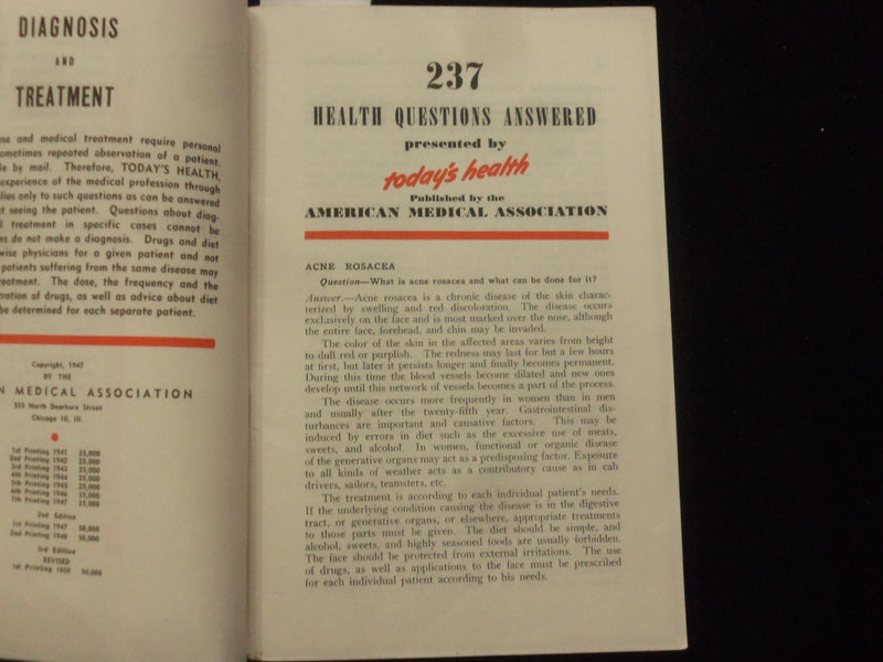 1950 237 IMPORTANT HEALTH QUESTIONS ANSWERED MAGAZINE - J 9943