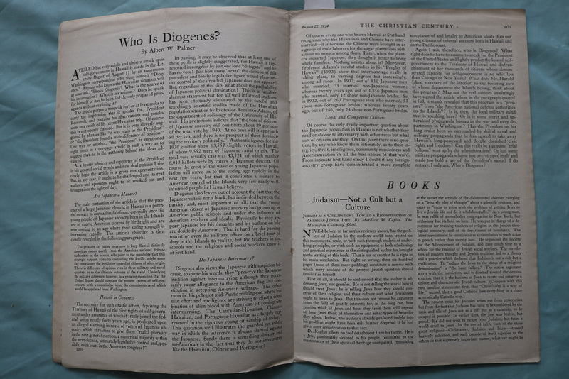 1934 AUGUST 22 THE CHRISTIAN CENTURY JOURNAL - K 2508