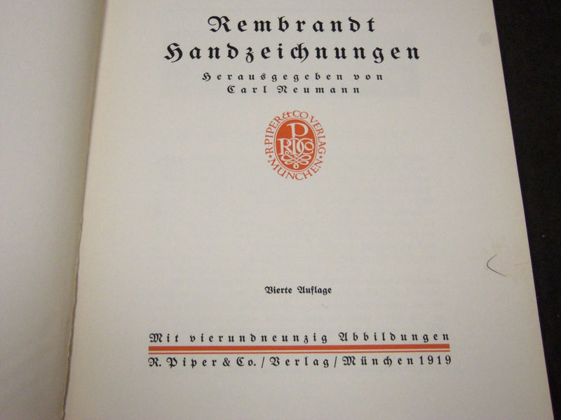 1919 REMBRANDT HANDZEICHNUNGEN GERMAN BOOK - NICE ILLUSTRATIONS - KD 66