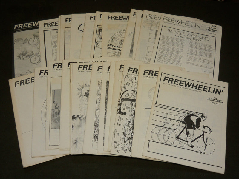 1980-1985 FREEWHEELIN' SOUTHERN BICYCLE LEAGUE MAGAZINE LOT OF 27 - O 3210
