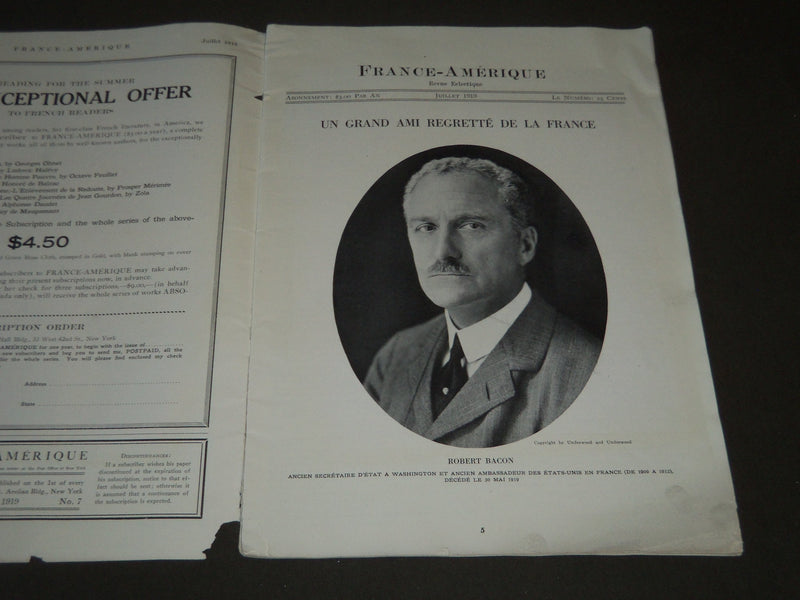 1919 JULY FRANCE - AMERIQUE FRENCH MAGAZINE - CHASSEUR A CHEVAL - ST 5180