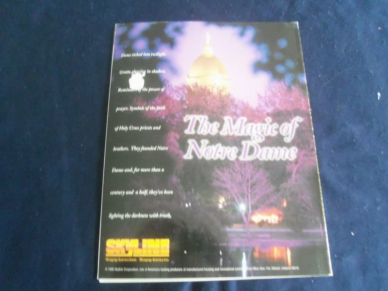 1998 OCTOBER 31 FOOTBALL PROGRAM - NOTRE DAME VS BAYLOR UNIVERSITY - SP 1213J