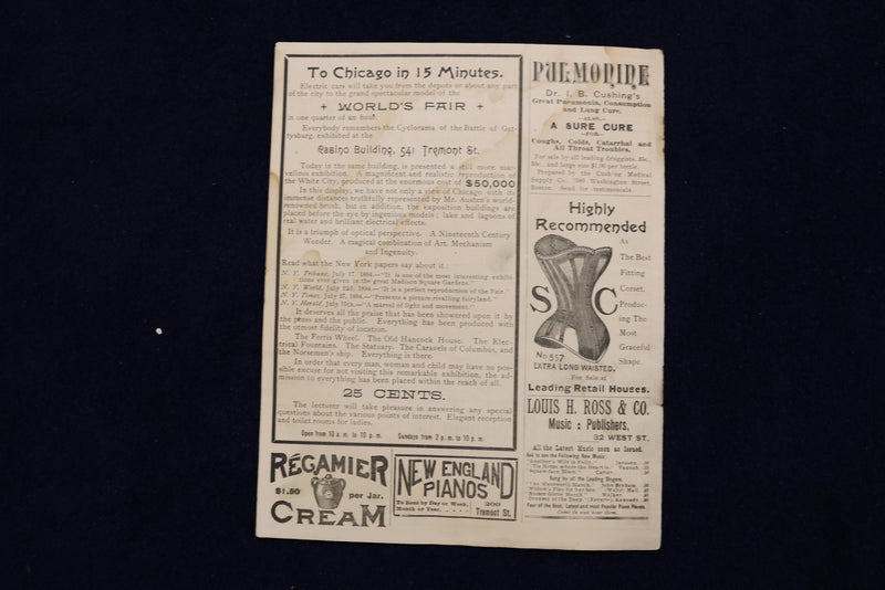1894-1898 GRAND OPERA HOUSE PROGRAMMES - BOSTON - LOT OF 3 - K 1650