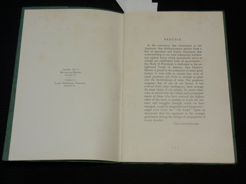 1932 THIRTY ONE PRESIDENTS SOFTCOVER BOOK - EDWARD JEROME VOGELER - J 7077