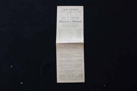 1900'S BABES IN THE WOOD PROGRAM - THE LYRIC THEATRE - K 1989
