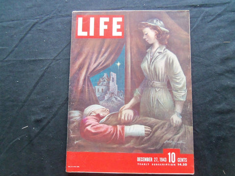 1943 DECEMBER 27 LIFE MAGAZINE - WOUNDED SOLDIER WITH NURSE - L 371
