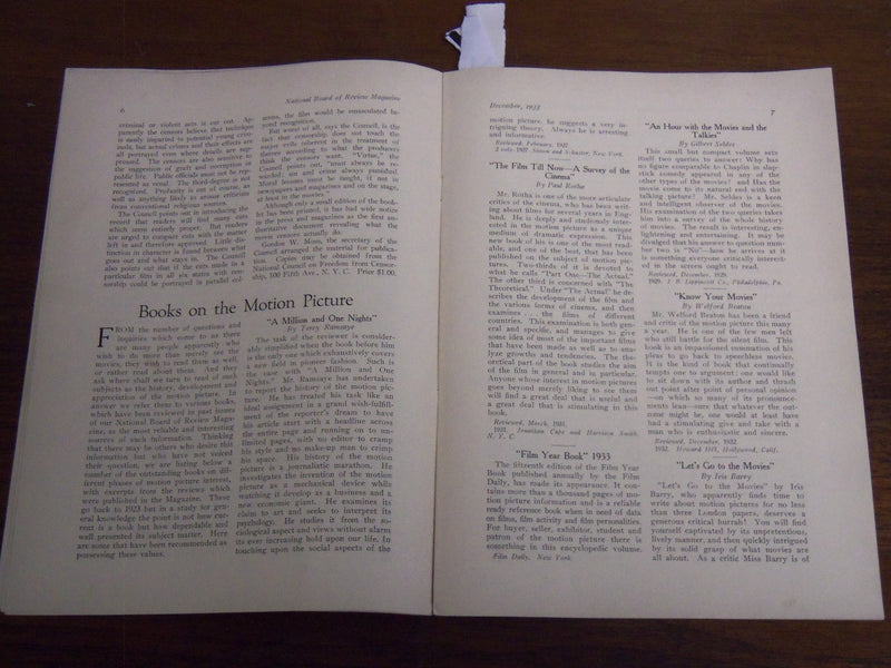 1933 DECEMBER NATIONAL BOARD OF REVIEW MAGAZINE - KATHARINE HEPBURN - K 1143