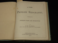 1874 WARREN'S NEW PRIMARY GEOGRAPYH BOOK - NICE COLOR MAPS - KD 2951D