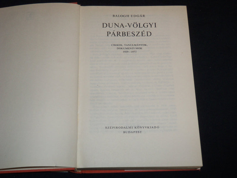 1974 DUNA VOLGLYI PARBESZED HARDCOVER BOOK BY BOLOGH EDGAR - KD 4670R