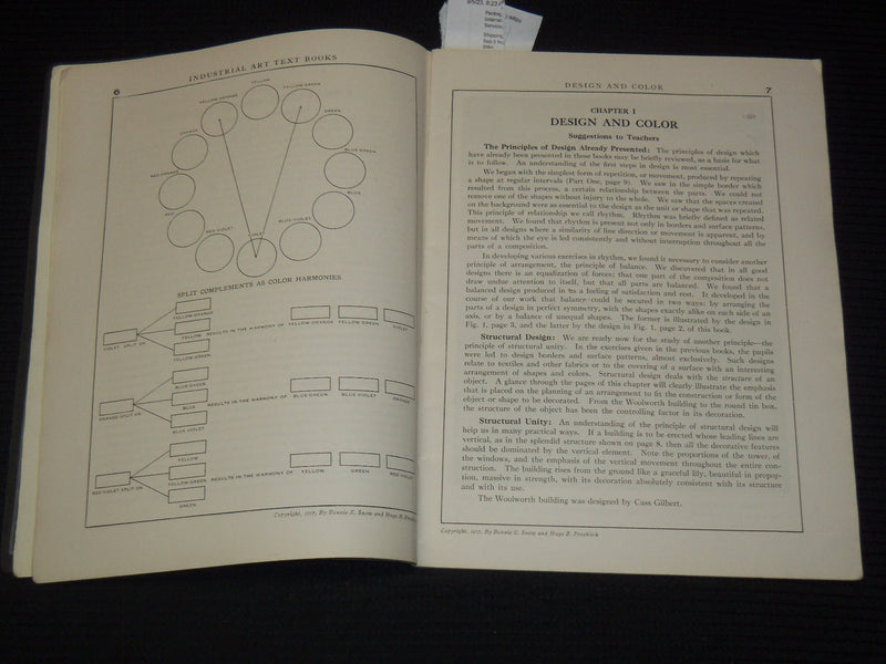 1918 INDUSTRIAL ART TEXT BOOKS PART 8 - BONNIE SNOW - HUGO FROEHLICH - K 1037