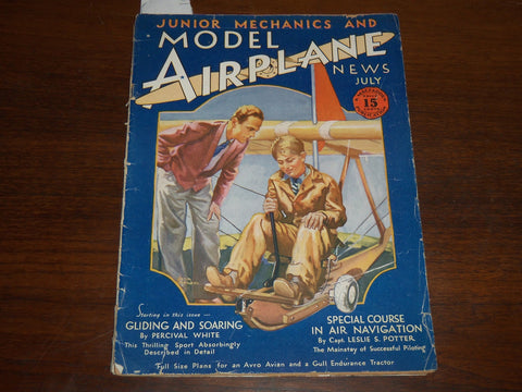 1930 JULY JUNIOR MECHANICS AND MODEL AIRPLANE NEWS MAGAZINE - K 1267