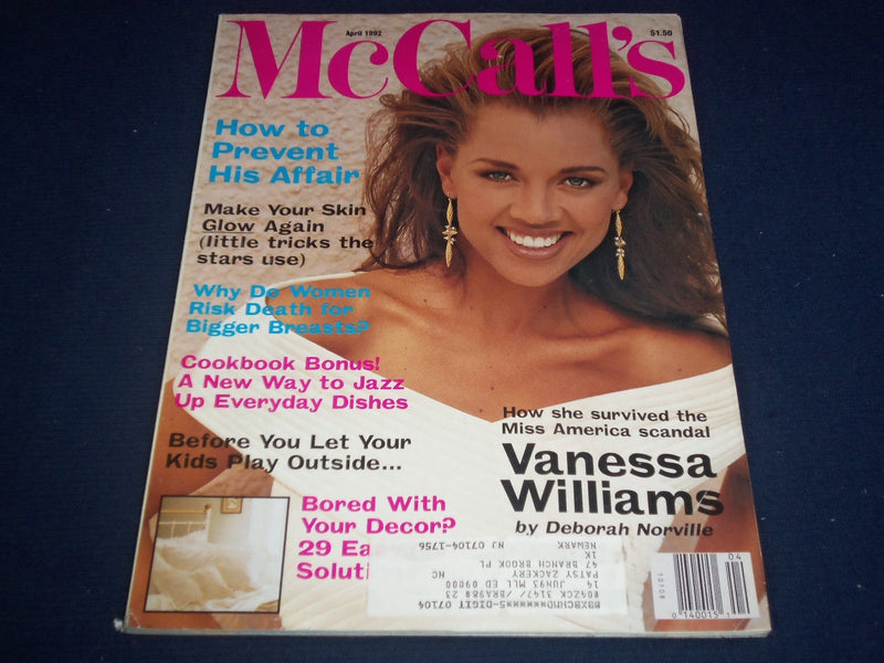 1992 APRIL MCCALL'S MAGAZINE - VANESSA WILLIAMS COVER - PHOTOS - SP 5070