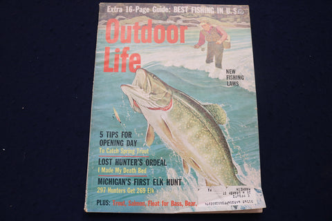 1965 APRIL OUTDOOR LIFE MAGAZINE - ILLUSTRATED COVER, STORIES, PHOTOS - E 9003