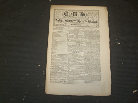 1865 AUGUST 19 THE BUILDER ARCHITECT MAGAZINE - ILLUSTRATIONS - ST 416B
