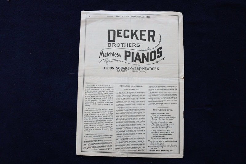 1894 APRIL 23 RIP VAN WINKLE - JOSEPH JEFFERSON PROGRAM - STAR THEATRE - K 1633
