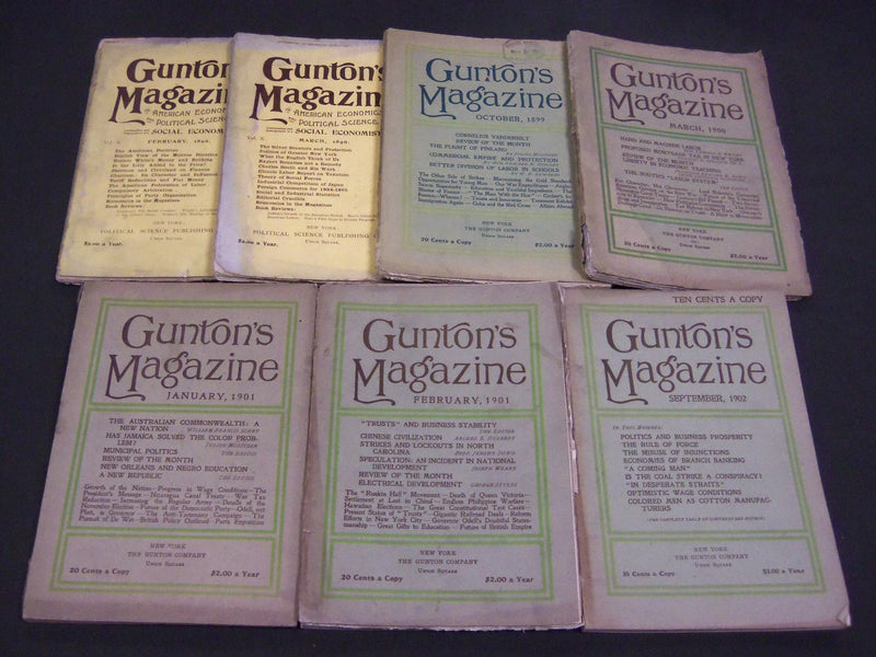 1896-1902 GUNTON'S MAGAZINE LOT OF 7 ISSUES - ILLUSTRATIONS & ADS - WR 387