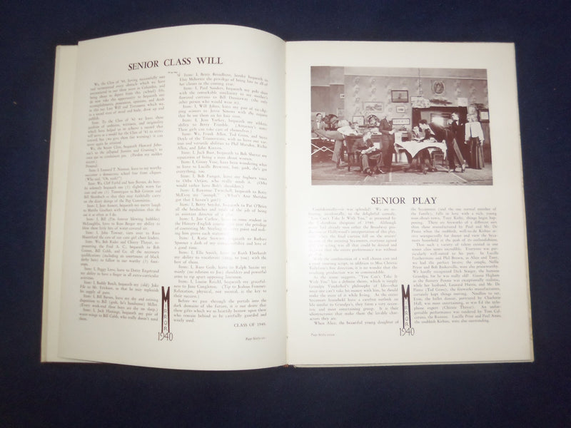 1940 THER MIRROR COLUMBIA HIGH SCHOOL YEARBOOK -S. ORANGE/MAPLEWOOD, NJ- YB 3066