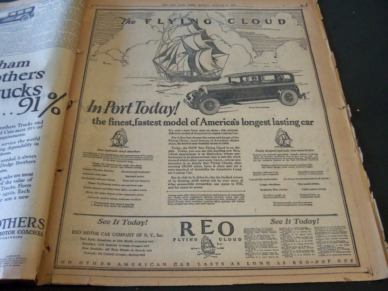 1927 JANUARY 9 NEW YORK TIMES - NY NATIONAL MOTOR SHOW OPENS - NT 6287