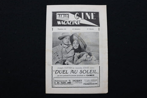 1946 OCT 21 NAMUR CINE MAGAZINE - JENNIFER JONES & JOSEPH COTTON COVER - E 25043