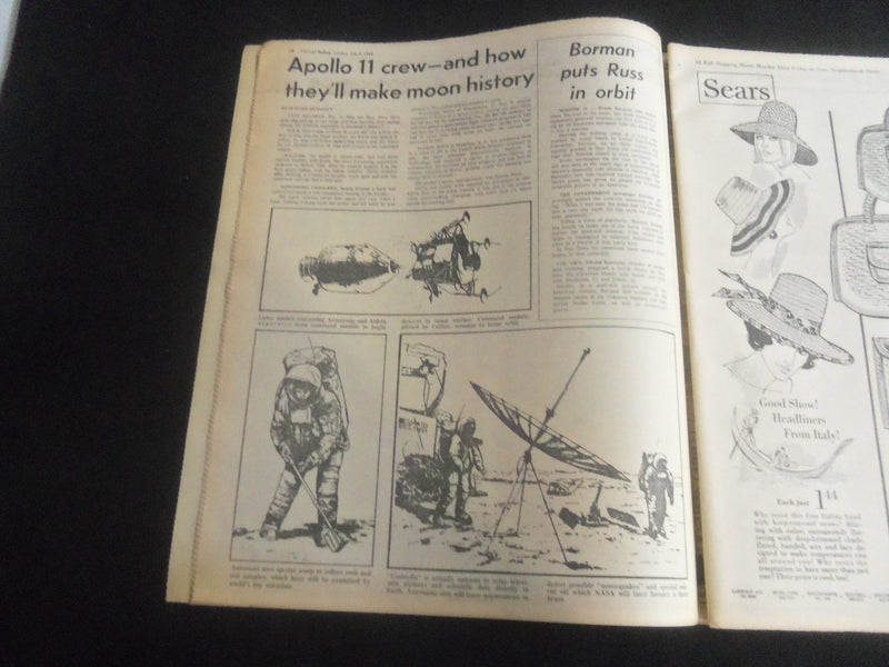 1969 JULY 6 CHICAGO AMERICAN TODAY NEWSPAPER - ALDRIN PRESS CONFERENCE - NP 5833