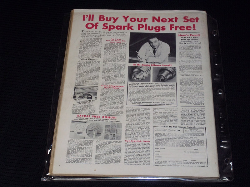 1956 AUGUST SPEED AGE MAGAZINE - NICE RACING FRONT COVER - E 1956