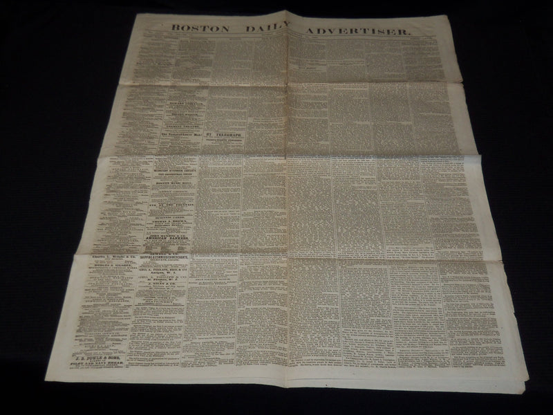 1864 JANUARY 18 BOSTON DAILY ADVERTISER NEWSPAPER - TRUMBULL REQUEST - NP 3878I