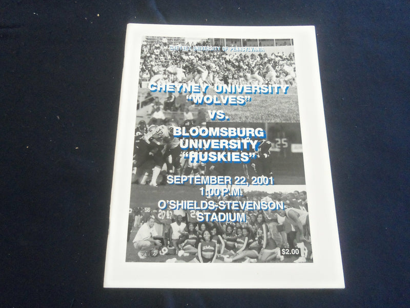 2001 SEP 22 FOOTBALL PROGRAM - CHEYNEY UNIVERSITY VS. BLOOMBURG UNIV - ST 6583O