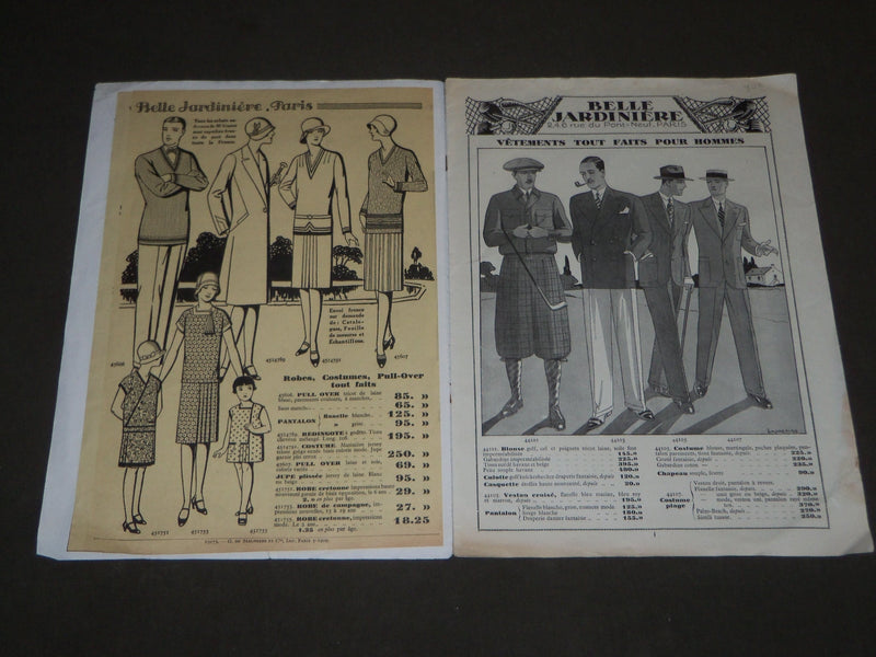 1929 BELLE JARDINIERE VETEMENTS FRENCH FASHION CATALOGUE - FR 1175