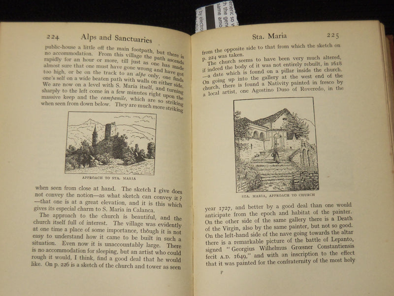 1913 ALPS AND SANCTUARIES OF PIEDMONT HARDCOVER BOOK BY SAMUEL BUTLER - KD 9404