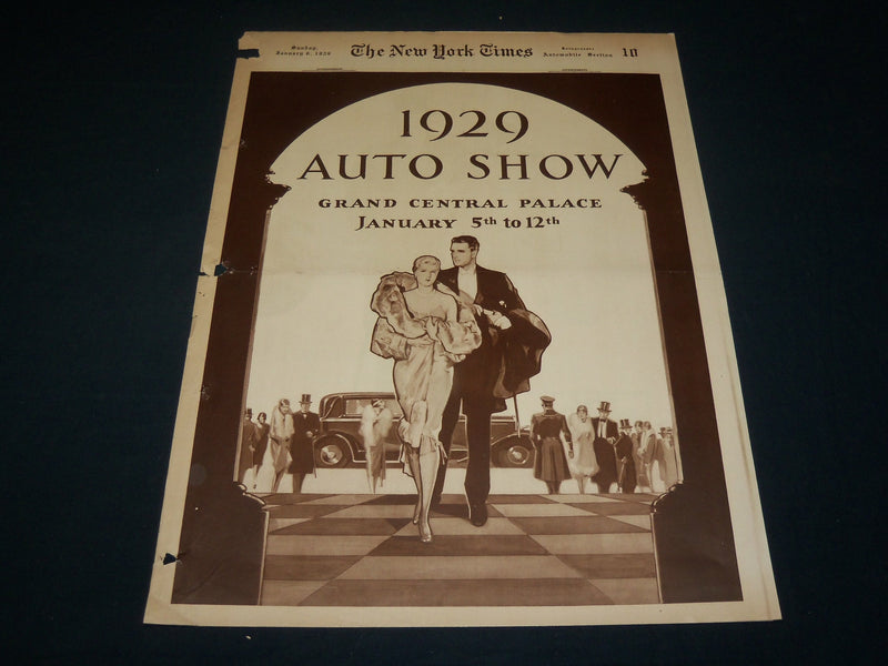 1929 JANUARY 6 NEW YORK TIMES ROTO PICTURE SECTION - AUTO SHOW - NT 9393