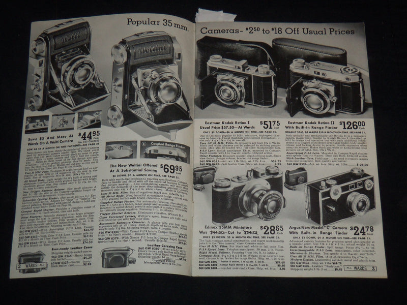 1938 MONTGOMERY WARDS CAMERA CATALOG - J 9138