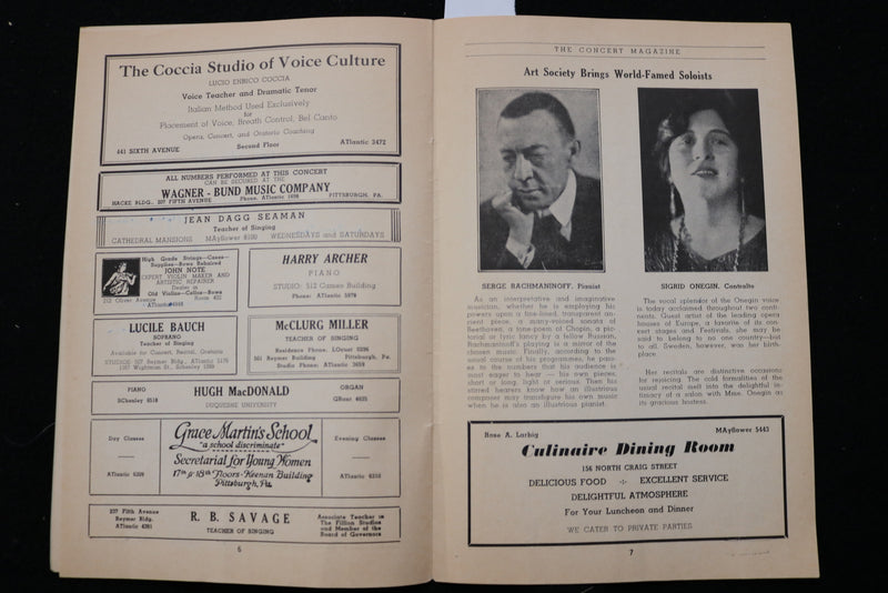 1938 MAY 6 THE ART SOCIETY OF PITTSBURGH PROGRAM - K 2465