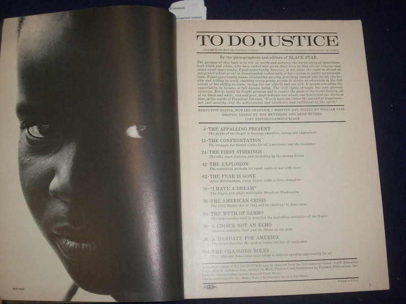 1965 TO DO JUSTICE - THE HEROIC STRUGGLE FOR HUMAN RIGHTS - J 6022