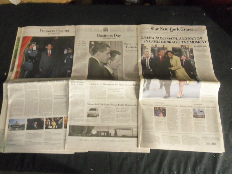 2009 JANUARY 21 NEW YORK TIMES NEWSPAPER BARACK OBAMA TAKES SWORN IN - NP 727