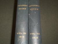 1916 SATURDAY REVIEW 2 BOUND VOLUMES - COMPLETE YR- PUBLISHED IN LONDON - R 1125