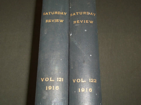 1916 SATURDAY REVIEW 2 BOUND VOLUMES - COMPLETE YR- PUBLISHED IN LONDON - R 1125