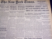 1942 OCT 12 NEW YORK TIMES - STALINGRAD ASSAULT HALTS, NAZI RESERVES - NT 989