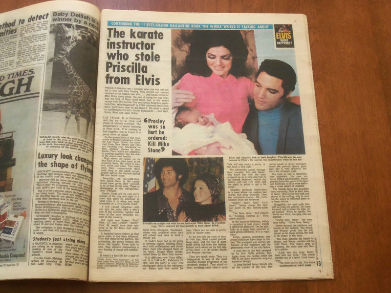1977 OCTOBER 11 THE STAR NEWSPAPER -ELVIS, KARATE MAN WHO STOLE HIS WIFE-NP 4694