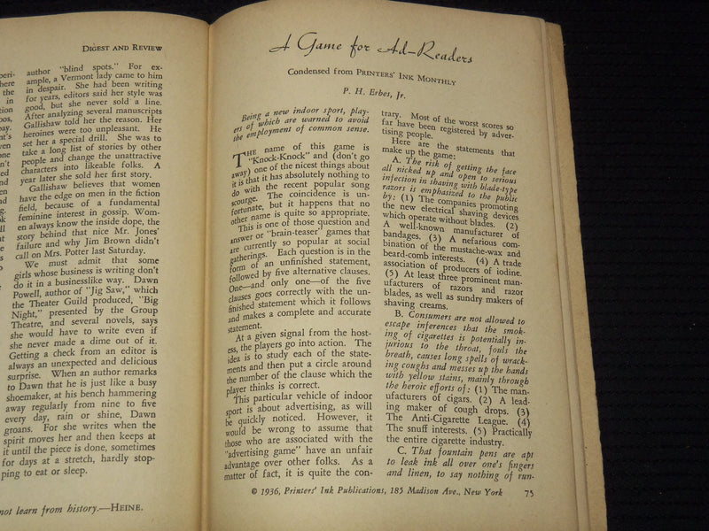 1937 JANUARY DIGEST AND REVIEW MAGAZINE - BIRTH OF THE MOVIES - K 1017