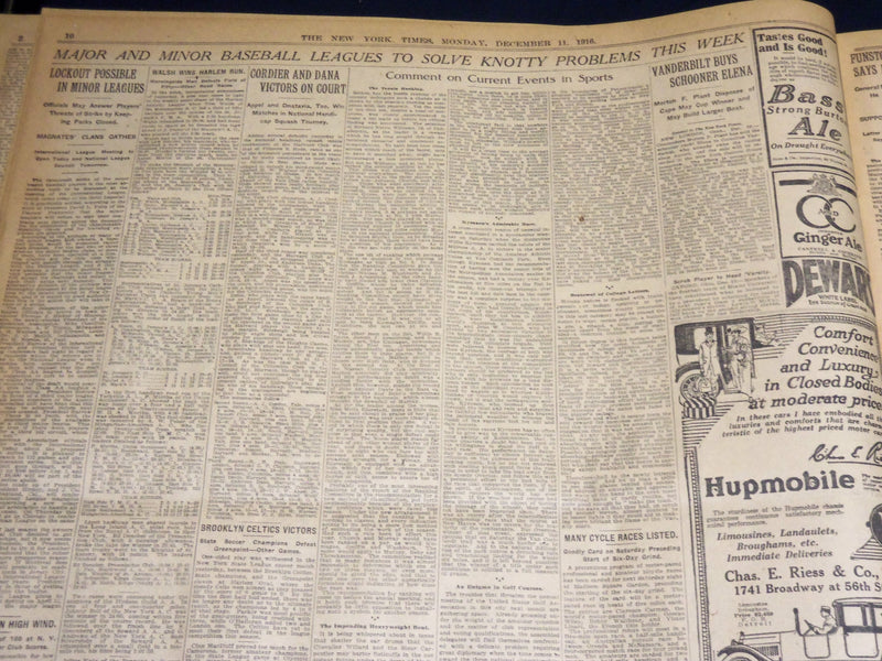 1916 DECEMBER 11 NEW YORK TIMES - LLOYD GEORGE NAMES FULL CABINET - NT 8633