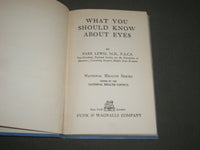 1937 WHAT YOU SHOULD KNOW ABOUT EYES BOOK BY PARK LEWIS M. D. - J 2681